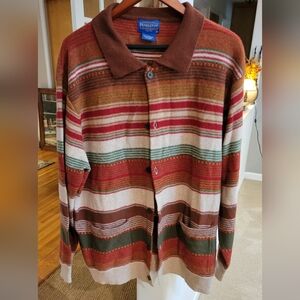 Pendleton Womens XXL 100% Lambswool Southwestern Aztec Cardigan Sweater EUC